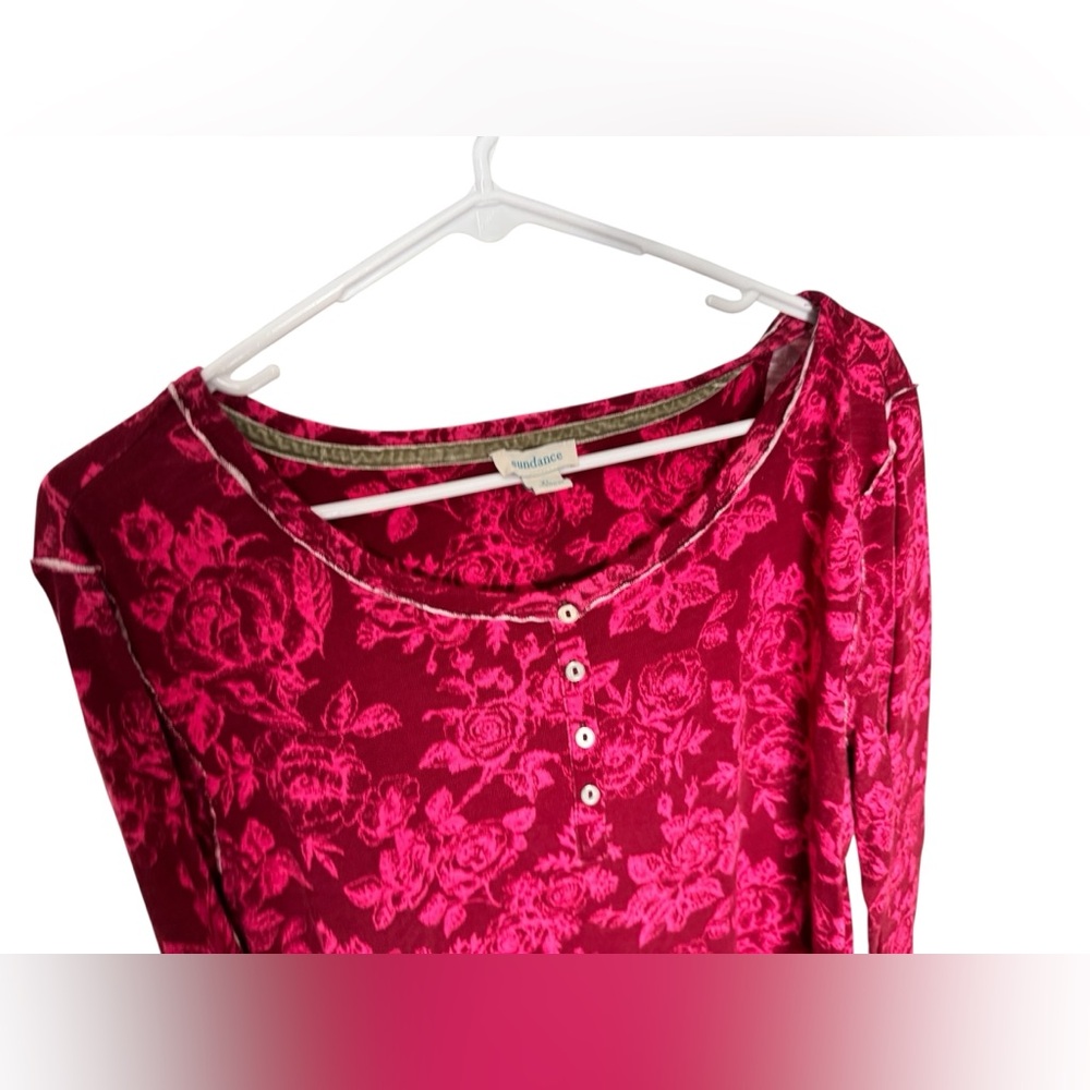 Sundance Rosey Delights Floral Cotton Henley XL - Picture 4 of 10